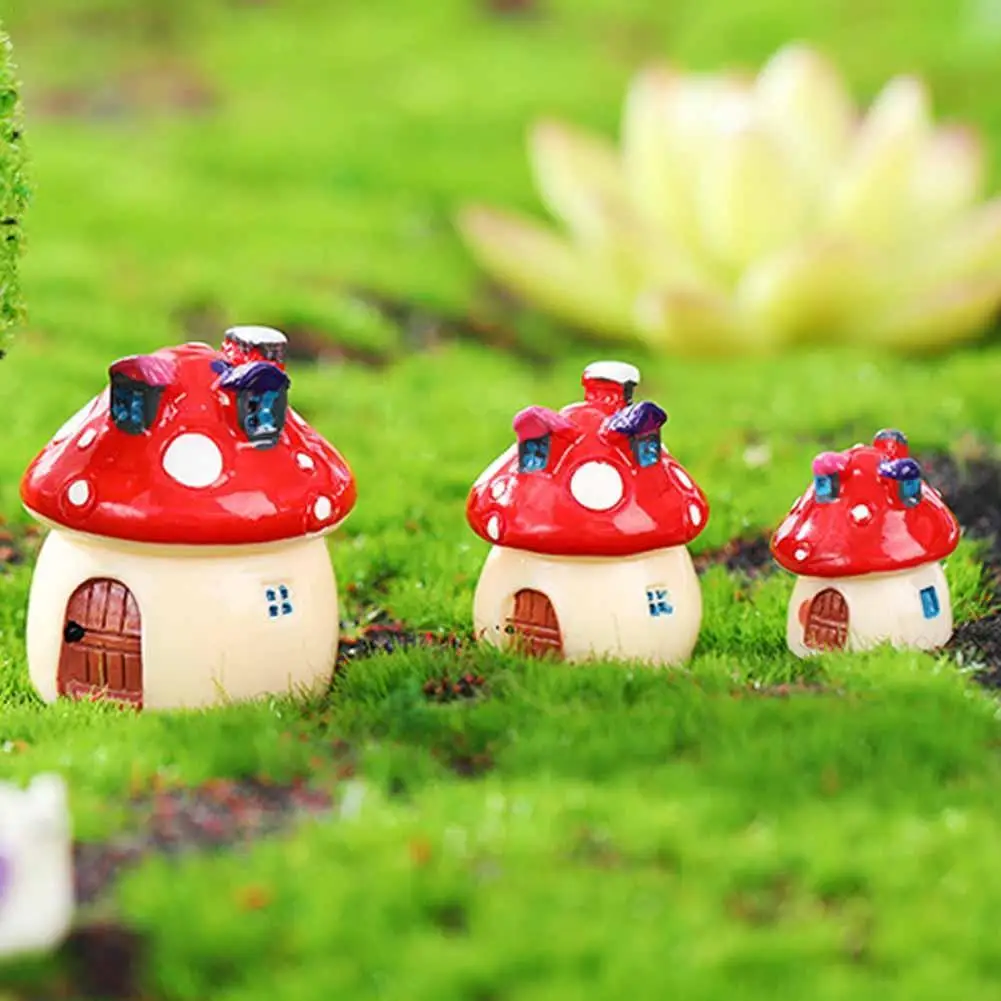 

1 шт. миниатюрные фигурки мини-грибов, феи, садовых домиков, растений, Террариум, микро искусство, украшение для дома, поставка «сделай сам»