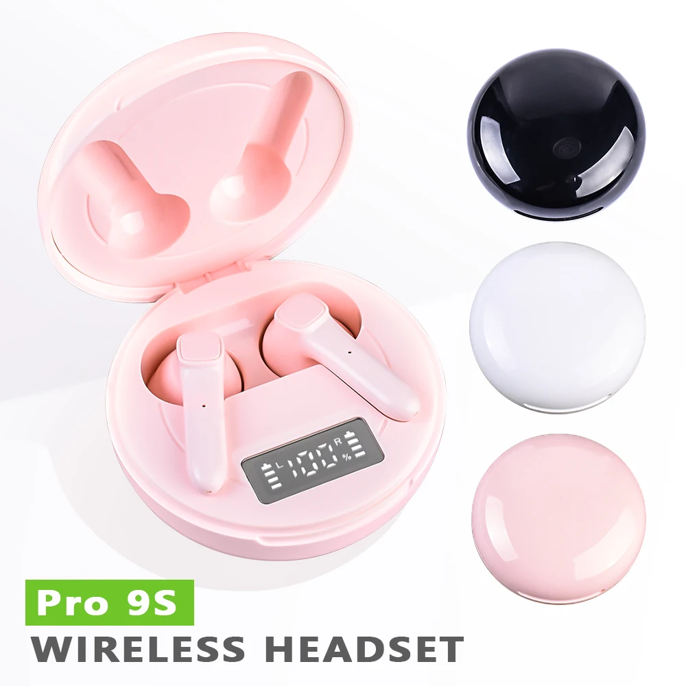 

Беспроводные наушники PRO 9S Bluetooth 5,0, мини TWS наушники, Спортивная гарнитура с зарядным боксом для смартфона xiaomi oppo