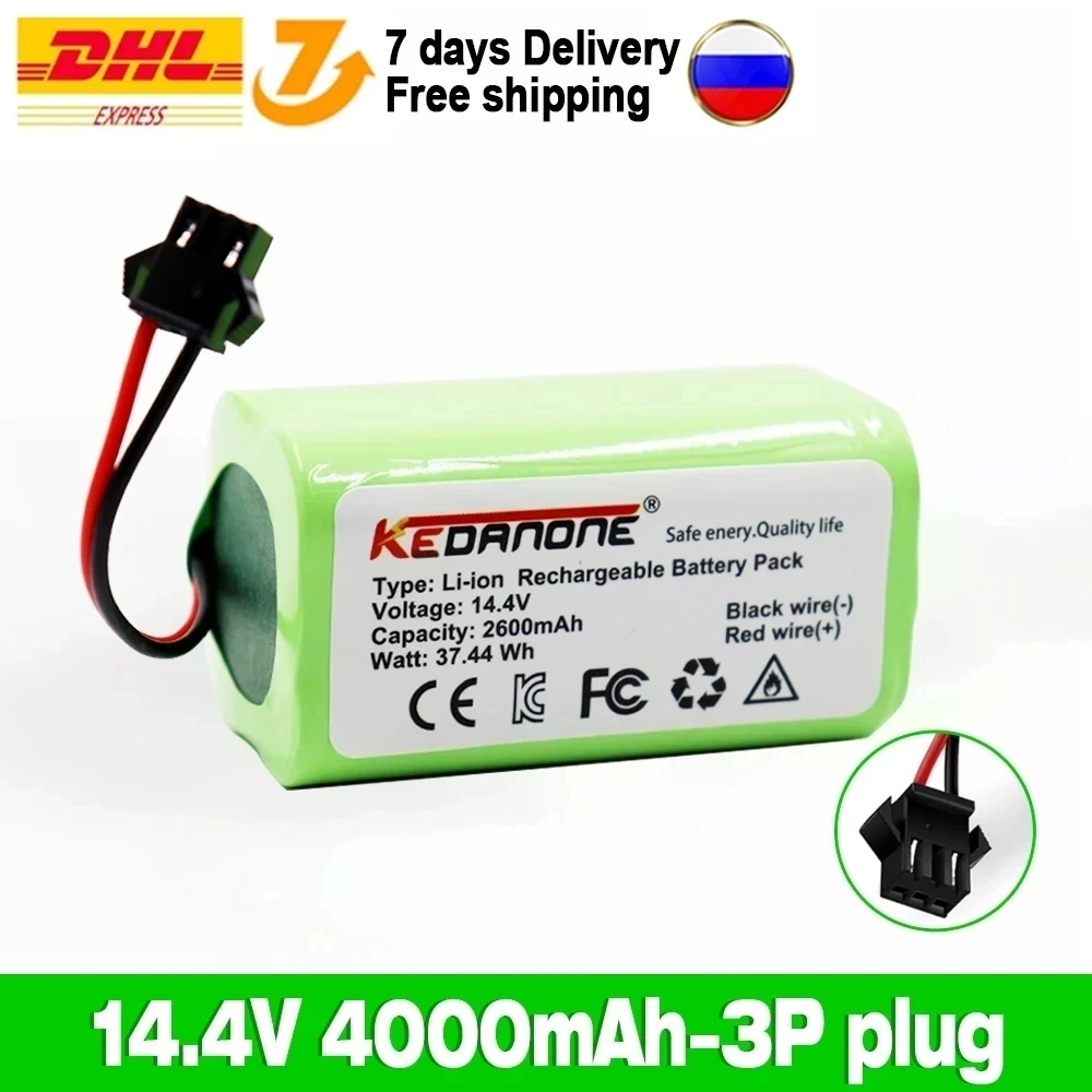 

18650 14.4V 4000mAh Replacement Battery for Deebot N79S, N79, DN622, Robovac 11, 11S, 11S Max, Conga Excellent 990, IKOHS S15