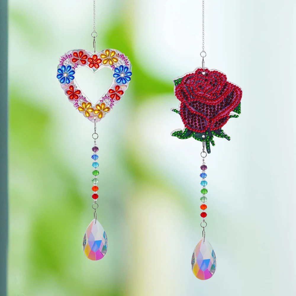 

Diamond Painting Wind Chime Hanging Pendant Diamond Embroidery Kit Cross Stitch DIY Home Paint By Number Kits Art Craft
