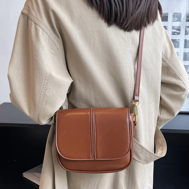 

Ladies Messenger Bag PU Casual Versatile Bag Single Shoulder Large Capacity Messenger Solid Color Handbag For Females