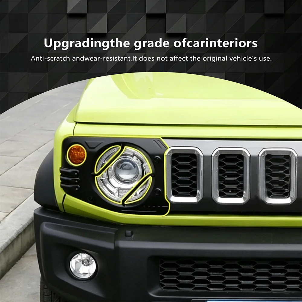 Фото Накладка на фары для Suzuki Jimny 2019-2026: Декоративная рамка в стиле карбон для внешнего оформления автомобиля №4