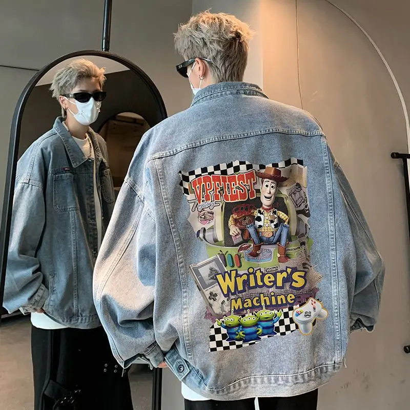 Американская джинсовая куртка High Street для мужчин и женщин осень-зима рабочая