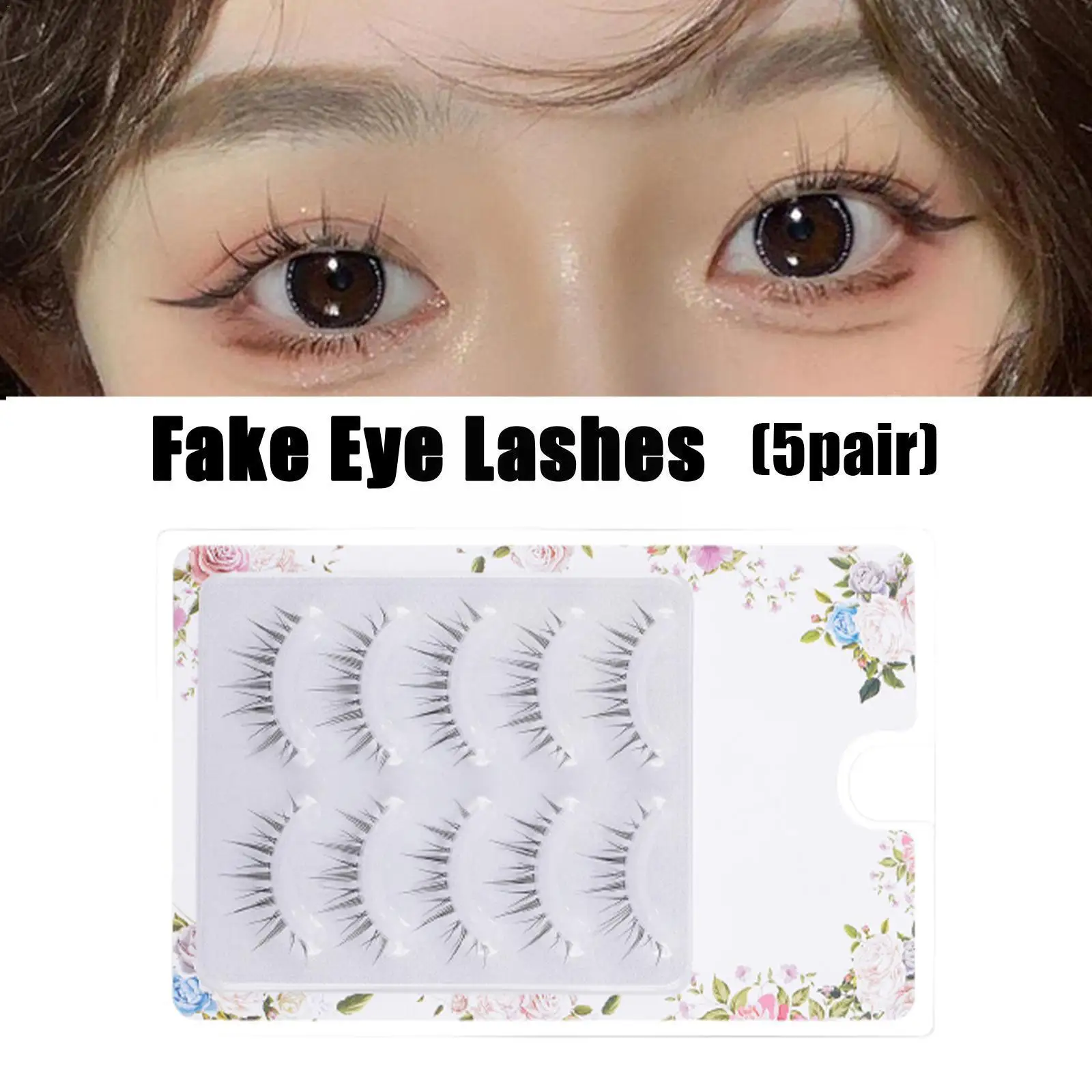 

5 Pairs Natural False Eyelashes Cos Japanese Eyelashes Transparent Terrier Handmade Thick Makeup Curling Tools Eyelash W4f6