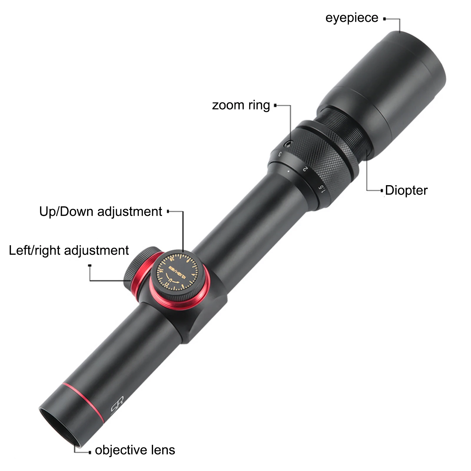 

1,5-5X20 прицел для охотничьей винтовки, оптический прицел, ударопрочный прицел с крышкой, аксессуары для охотничьего прицела