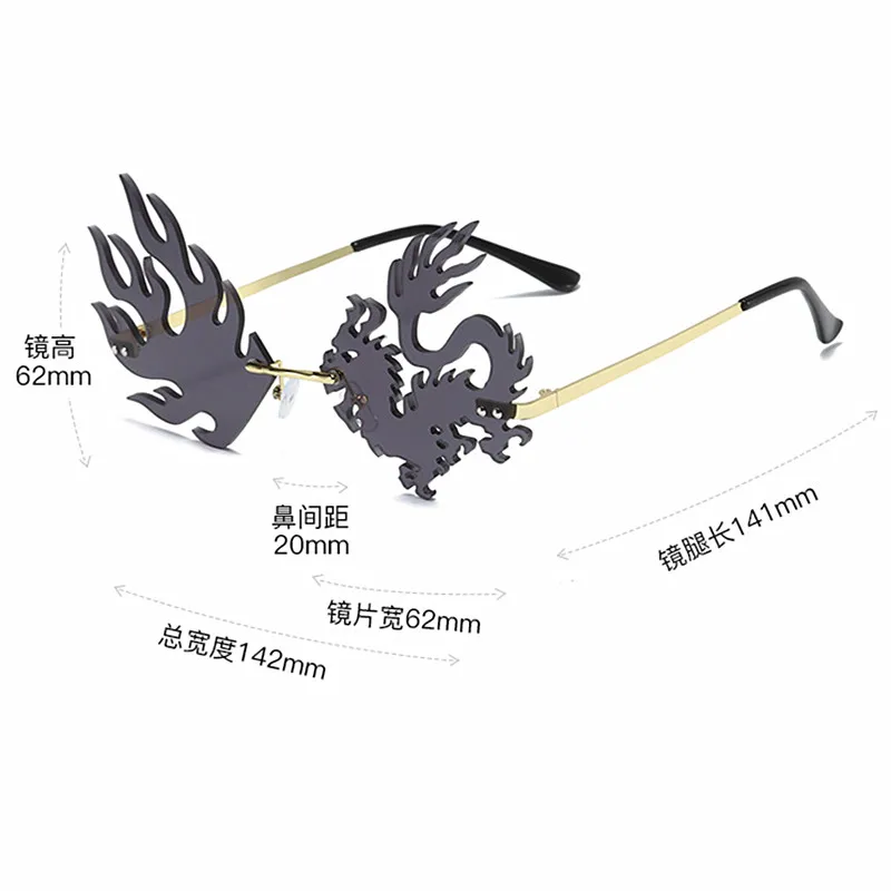 Солнцезащитные очки без оправы в стиле панк женские модные уникальные
