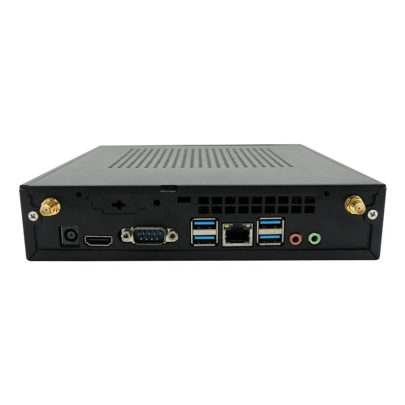 Фото Мини-корпус Thin ITX, тонкий (4 см), бесшумный, для HTPC, промышленного управления, портативный мини-компьютер для офиса, с задним креплением №3