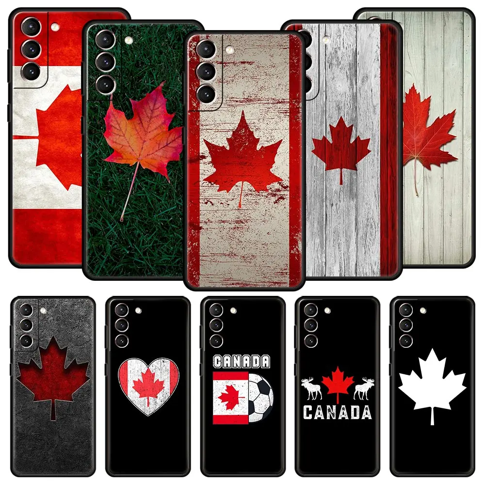 

Maple Canada Flag love Football Phone Case For Samsung Galaxy S23 S22 Ultra S20 S21 FE 5G S10 S9 Plus S10E S8 S7 Edge Soft Cover