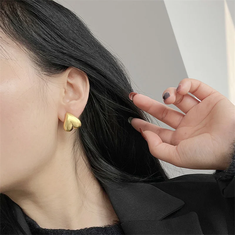 Серьги в романтическом стиле женские матовые золотистые ювелирные украшения