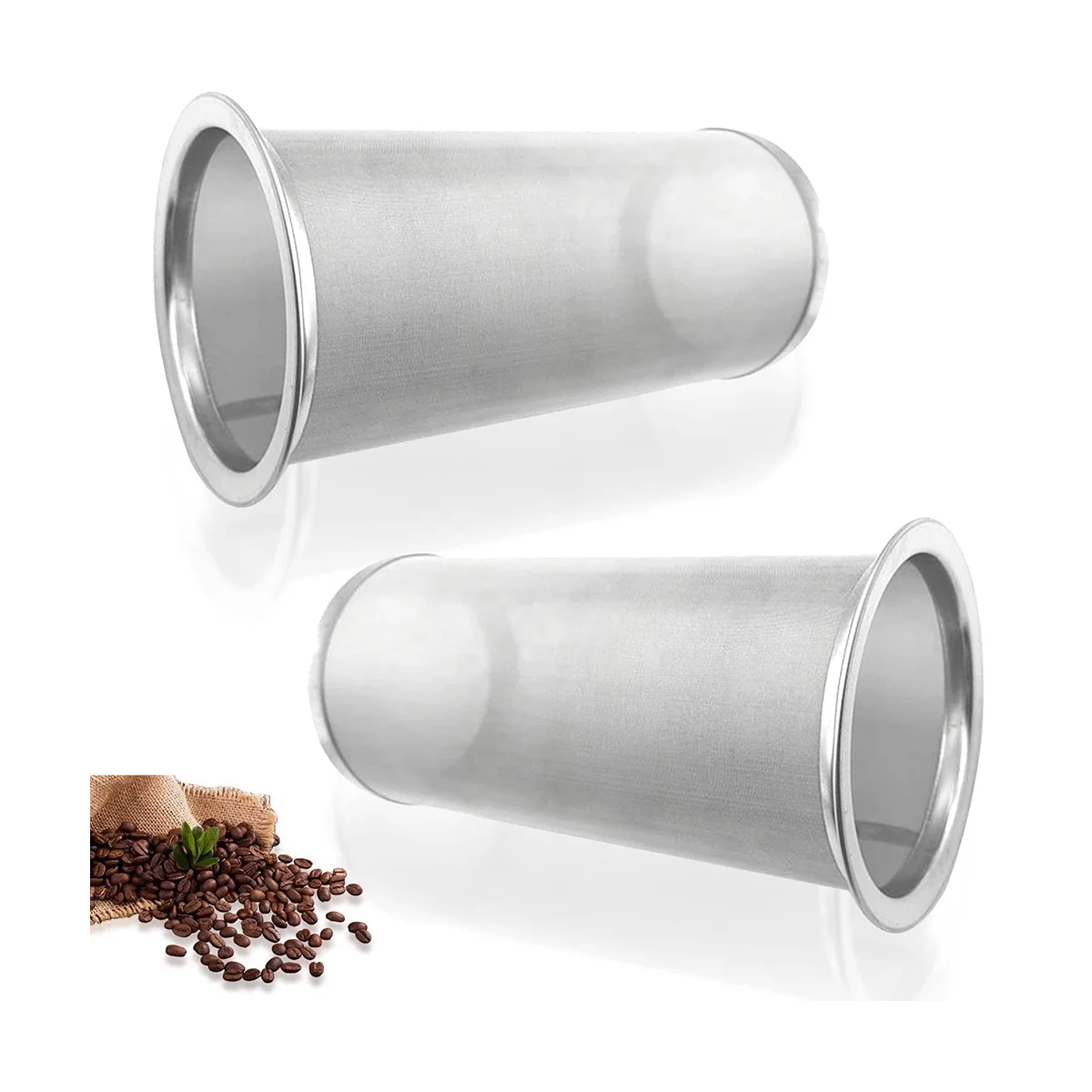 

2 Pieces Cold Brew Strainer, Reusable Mesh Coffee Filter for Wide Mouth Canning Jar and Iced Tea Maker