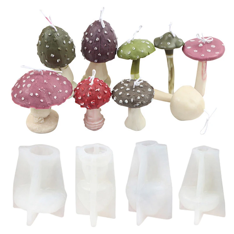 

1Pcs Mushroom Candle Mold Resin DIY Crafts Painted Gypsum Aromatherapy Plaster Silicone Mould Crystal Epoxy Home Decoration