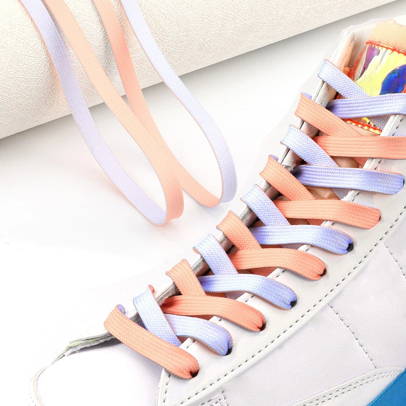 1 Pair Flat Shoelaces Classic Shoe Laces Fit Fashion Two Color Sports Shoelace Casual Unisex Shoe Strings Shoe Accessories