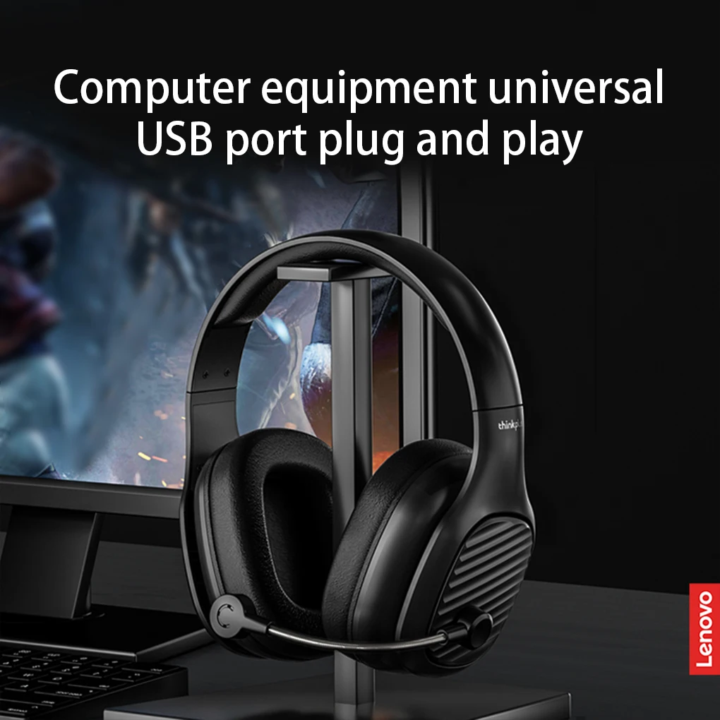 

Lenovo Thinkplus G40 PRO Gaming Heasets Directional Microphone Large Moving Coil Horn Headphone For PC Laptop Surround Sound