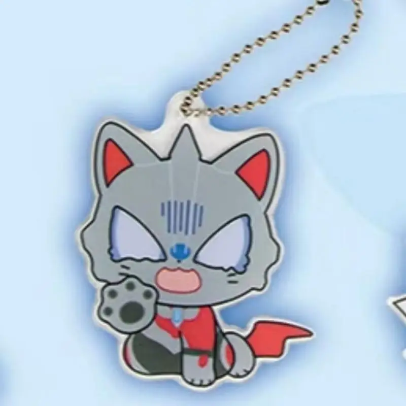 Фото Аутентичный акриловый брелок Bandai Ultraman Sitting Cat, окружающее украшение-подвеска, подарок-сюрприз №4