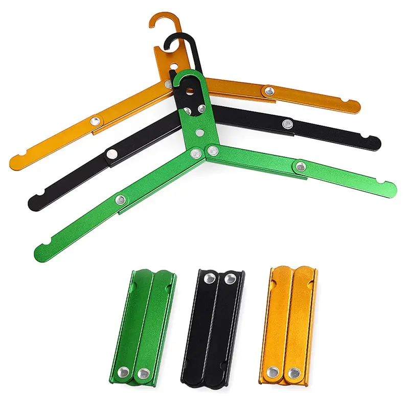 

Aluminum Alloy Folding Clothes Hanger Outdoor Camping Coat Drying Rack Space-saving Metal Hangers for Travel Accessories