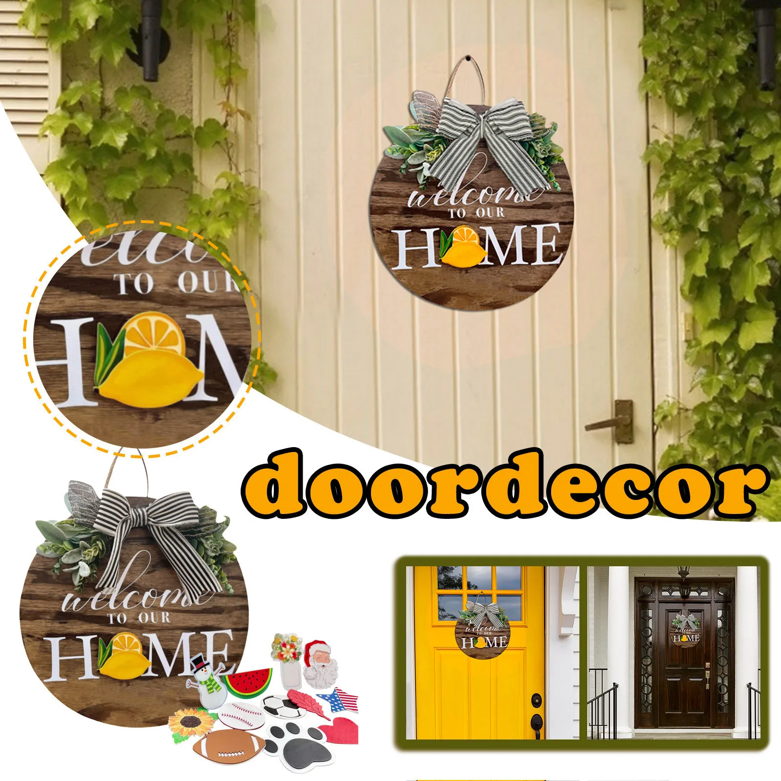 

Рождественская футболка Raiders, сезонный знак приветствия со сменной входной дверью, подвеска для крыльца, Специальное рождественское украше...