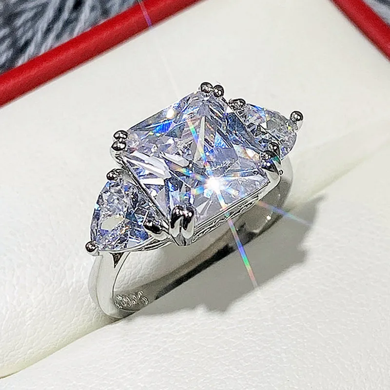 Huitan Простое Элегантное квадратное кольцо с фианитом обручальные кольца женские