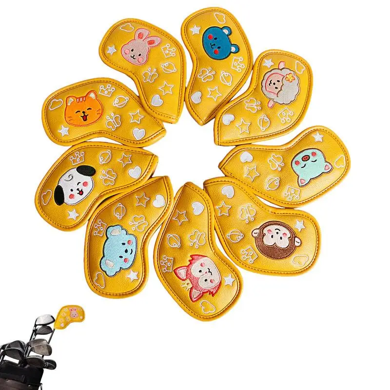 

Golf Iron Covers Set 9pcs Iron Headcovers With Numbers And Cartoon Patterns PU Golf Club Covers For Golfers And Golf Enthusiast