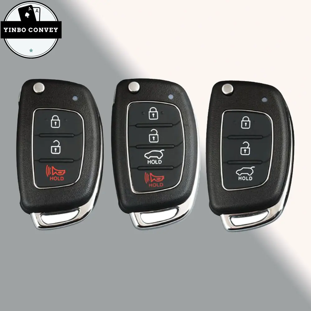 YINBO-3/4-кнопочный корпус дистанционного ключа для Hyundai HB20 I10/I20/30/45 IX35/45 Mistra Accent I40 Solaris