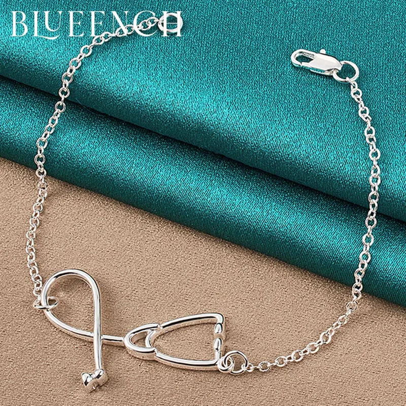 

Blueench 925 Sterling Silver Simple Irregular Bracelet Suitable for Women's Party Fashion Personality Jewelry