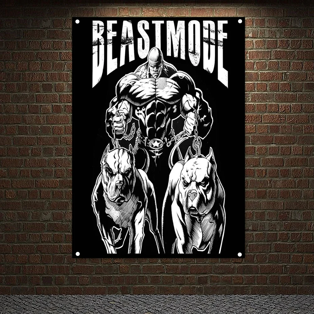 BEASTMODE мужские мышечные настенные баннеры с флагом для тренировок постер