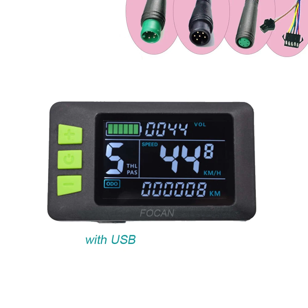 

FENGCHANG E-bike Color Screen LCD Display 24V 36V 48V 52V 60V Electric Bicycle Scooter Display G51C P3C for Electric Bike Kit