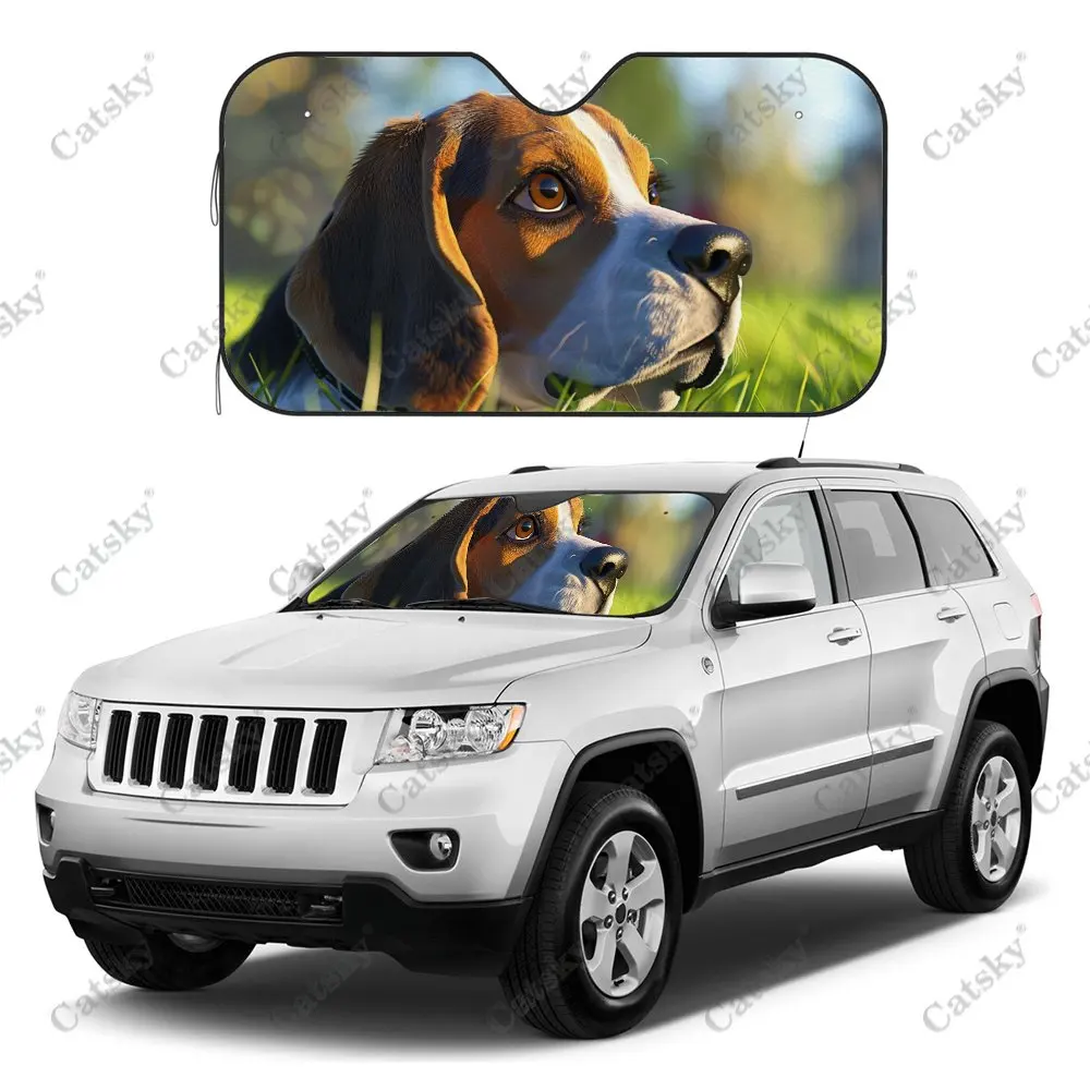Язительный бигль с принтом собаки солнцезащитный козырек на лобовое стекло