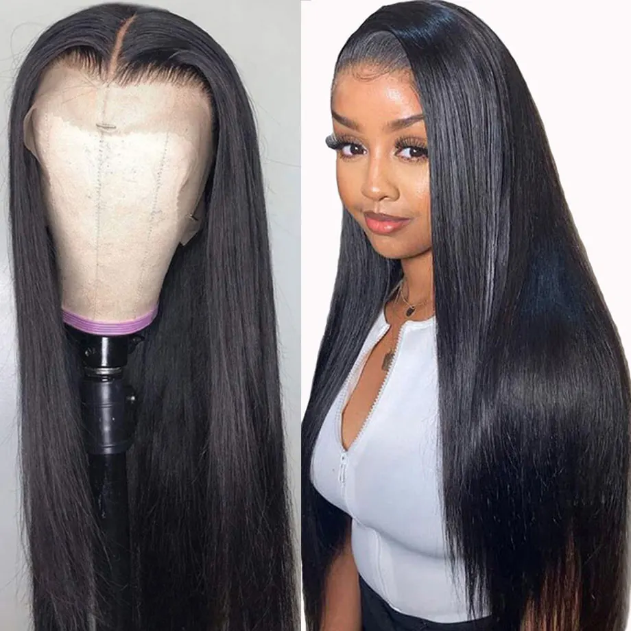 

Bone Straight 5X5 Closure Wig Brazilian 13x6 13x4 HD Lace Front Human Hair Wigs 32 30inch Guleless 360 Lace Frontal Wig Prepluck