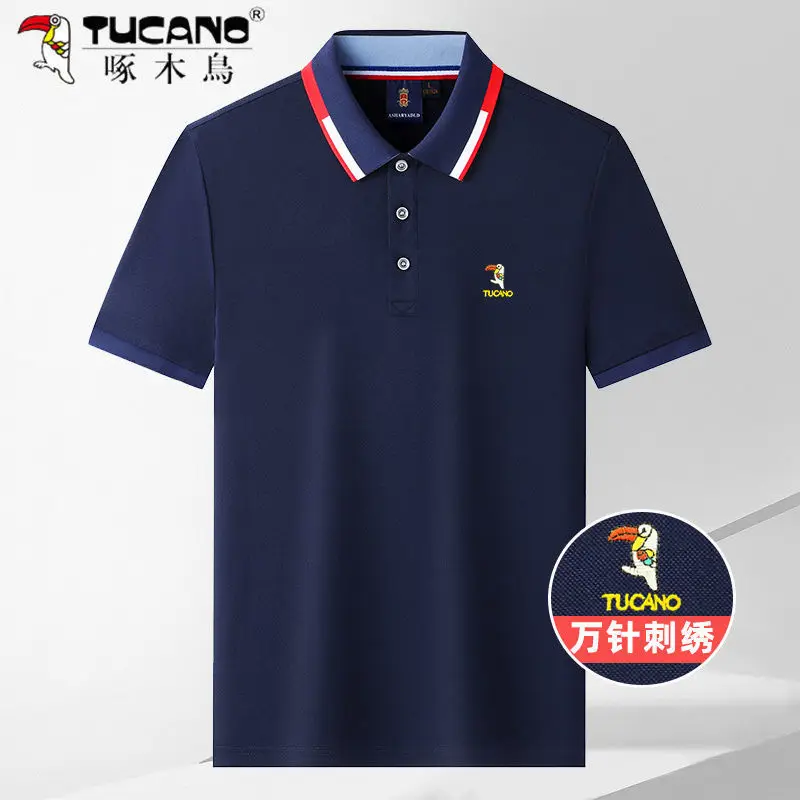 

Embroidered Woodpecker TUCANO New Summer Polo Shirt Men's Hot High Quality Men's Short Sleeve Top Business Casual Men's Polo Shi