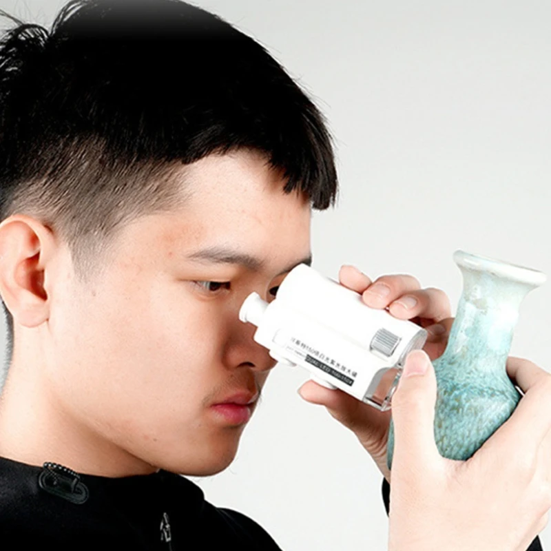 

Портативный карманный мини-микроскоп, лупа, ювелирные лупы, стеклянные линзы светодиодный светильник кой, увеличение 100X-150X