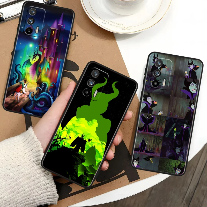 Черный чехол для телефона Disney Maleficent OPPO Realme 5 6 7 8 9 10 i (Global) Pro Narzo 50A 50i 5G Funda Shell Cover Capa