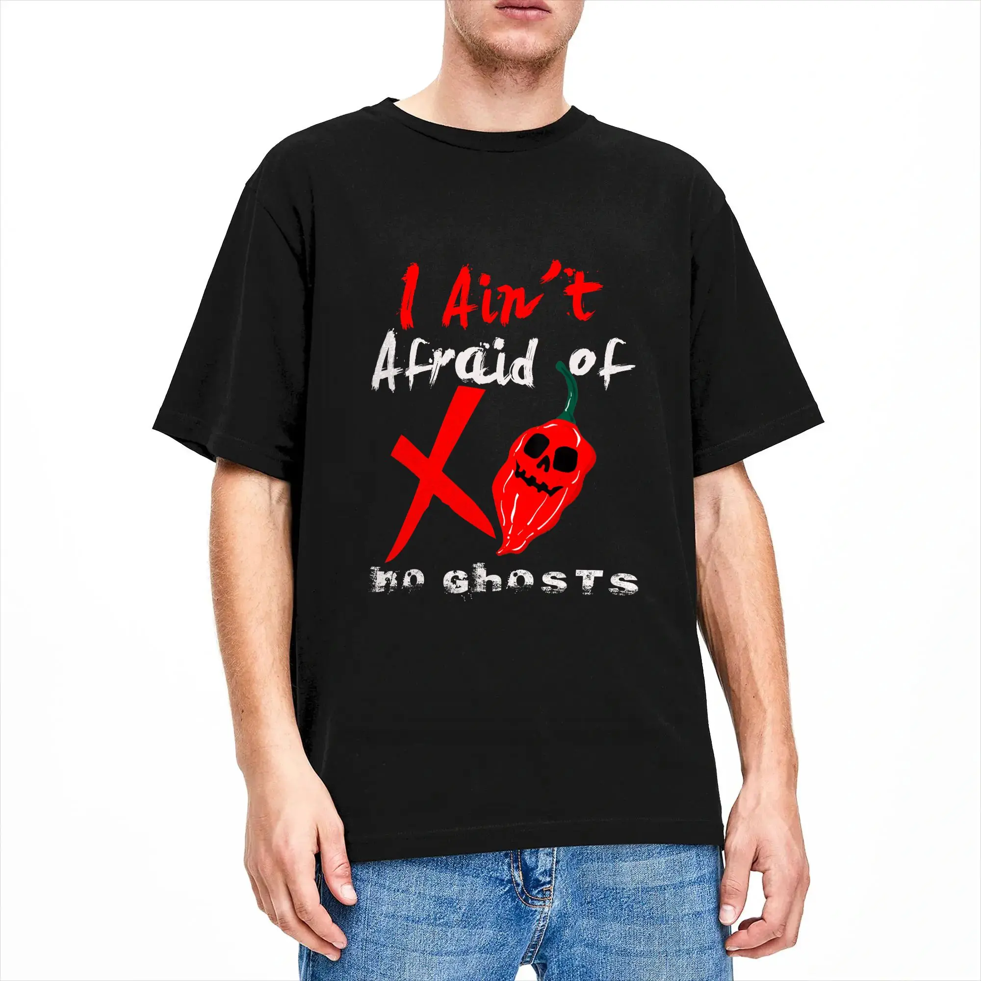 Фото Футболка Amazing Ain't Afraid of No Ghost Pepper Chili Head для мужчин, хлопковая футболка с круглым вырезом, футболка с короткими рукавами, одежда 6XL №2