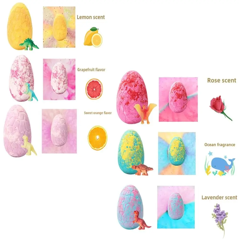 Фото Натуральные органические бомбочки для ванны в форме яиц динозавров с игрушками-сюрпризами, ароматизированные эфирными маслами, для пышной пенной ванны №2
