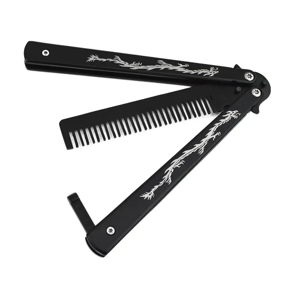 

Training Comb Stainless Practice Styling Tools Folding Hairbrush Men Beginner Professionals Salon Combing Accessory