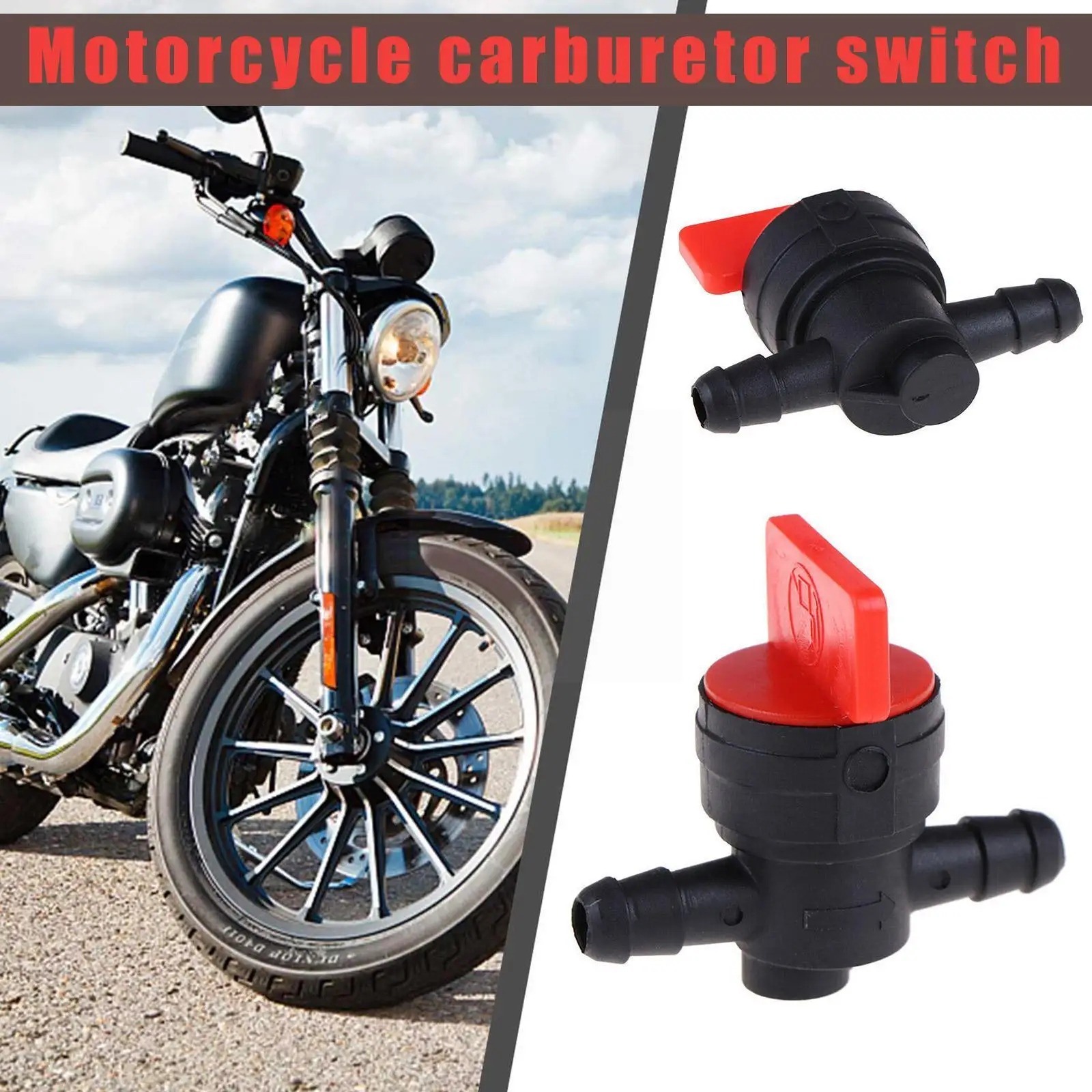 

8mm Universal Motorcycle Plastic Fuel Tap Fuel Tap Drain Tap Switch Lawn Mower Mount For 1/4" Id Pipe R1d6
