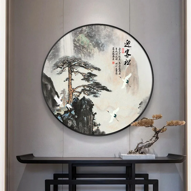 

Традиционный китайский пейзаж, горы, добро пожаловать, сосна, Настенная картина, Постер, печать для офиса, гостиной, дома, холст, живопись, Де...