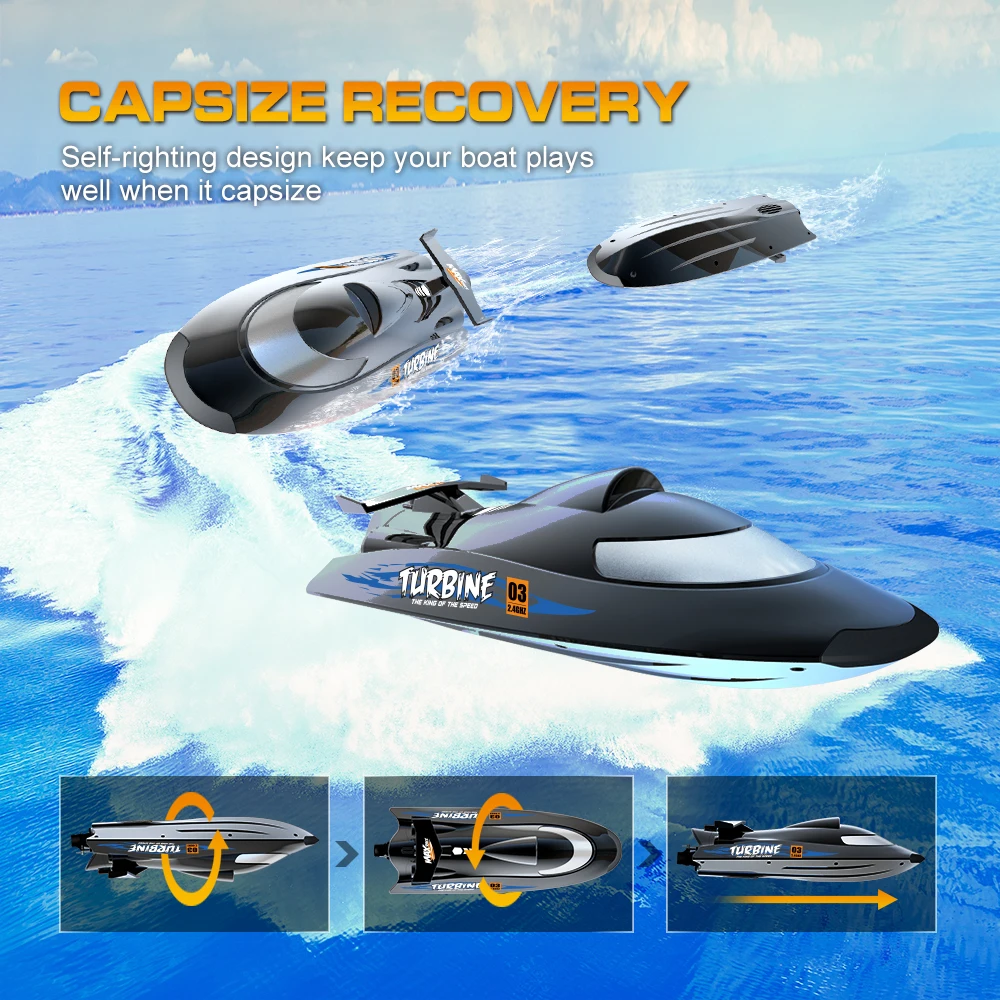 

Flytec V009 RC Boat Waterproof 2.4GHz Electric 30KM/H Turbine Drive Remote Control Boats Watercraft Ship for Kids Toys