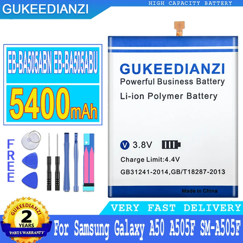

GUKEEDIANZI EB-BA505ABN 5400mAh аккумулятор для SAMSUNG Galaxy A50 A505F EB-BA505ABU A505FN/DS A505GN/DS A505W A30s A30