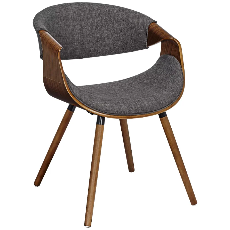 In Walnut Wood And Fabric Dining Chairs  Furniture