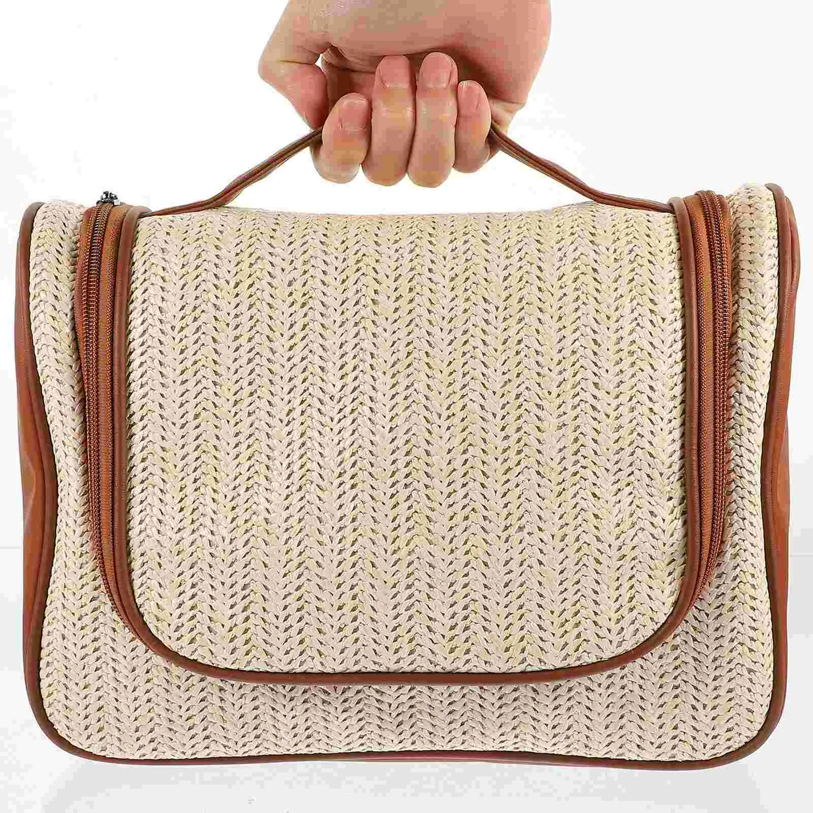 

Toiletries Woven Bag Rattan Hanging Bags Women Make Toiletry Net Travel Miss
