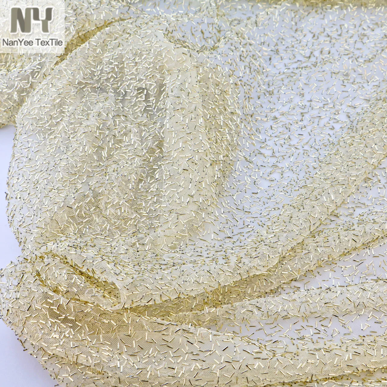 Новая элегантная ширина 130 см белые серебряные бусины трубчатая вышивка