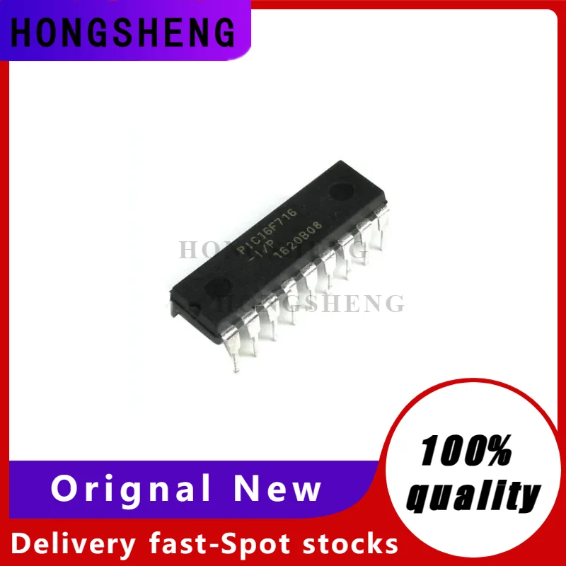 

2-10pcs/lot PIC16F716-I/P PIC16F716 In-line DIP-18 original microcontroller chip can be burned instead