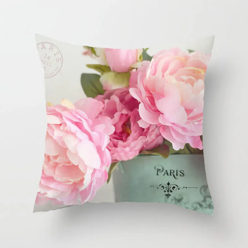 

Pink Rose Sofa Pillow Cover Cushion Cover 40x40cm Pillowcase Cushion Case Sofa Bed Home Decor Living Room Car Office