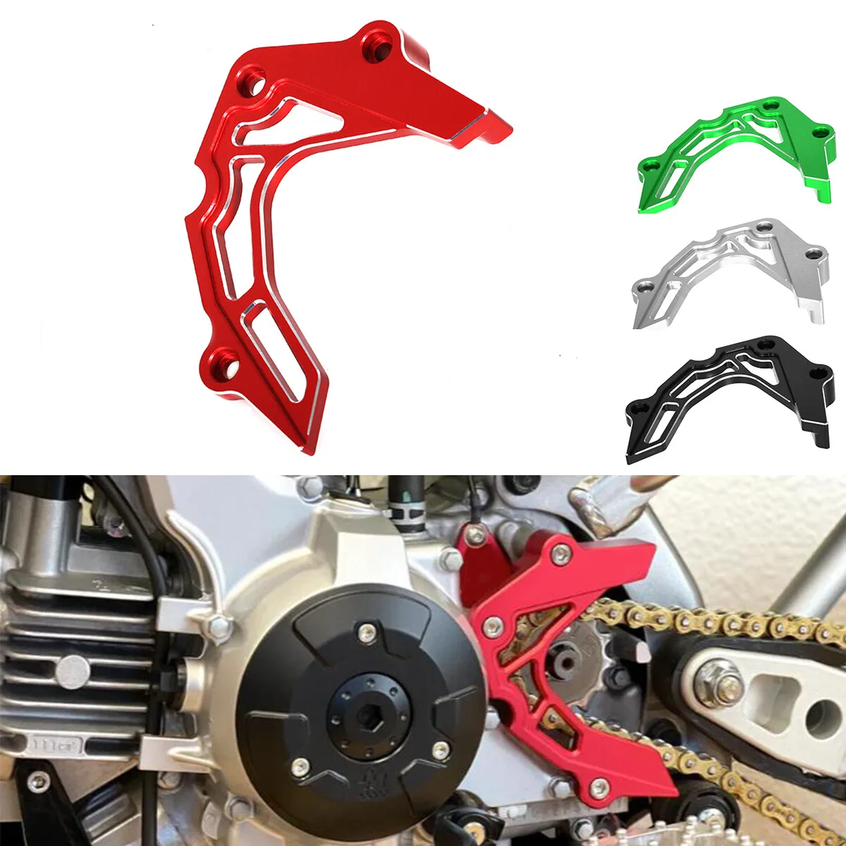 Фото Защита передней звездочки 3D CNC для мотоциклов Kawasaki Z125 Pro 2017-2025, KLX110, KLX110L 2002-2024, для мотокросса и эндуро №3