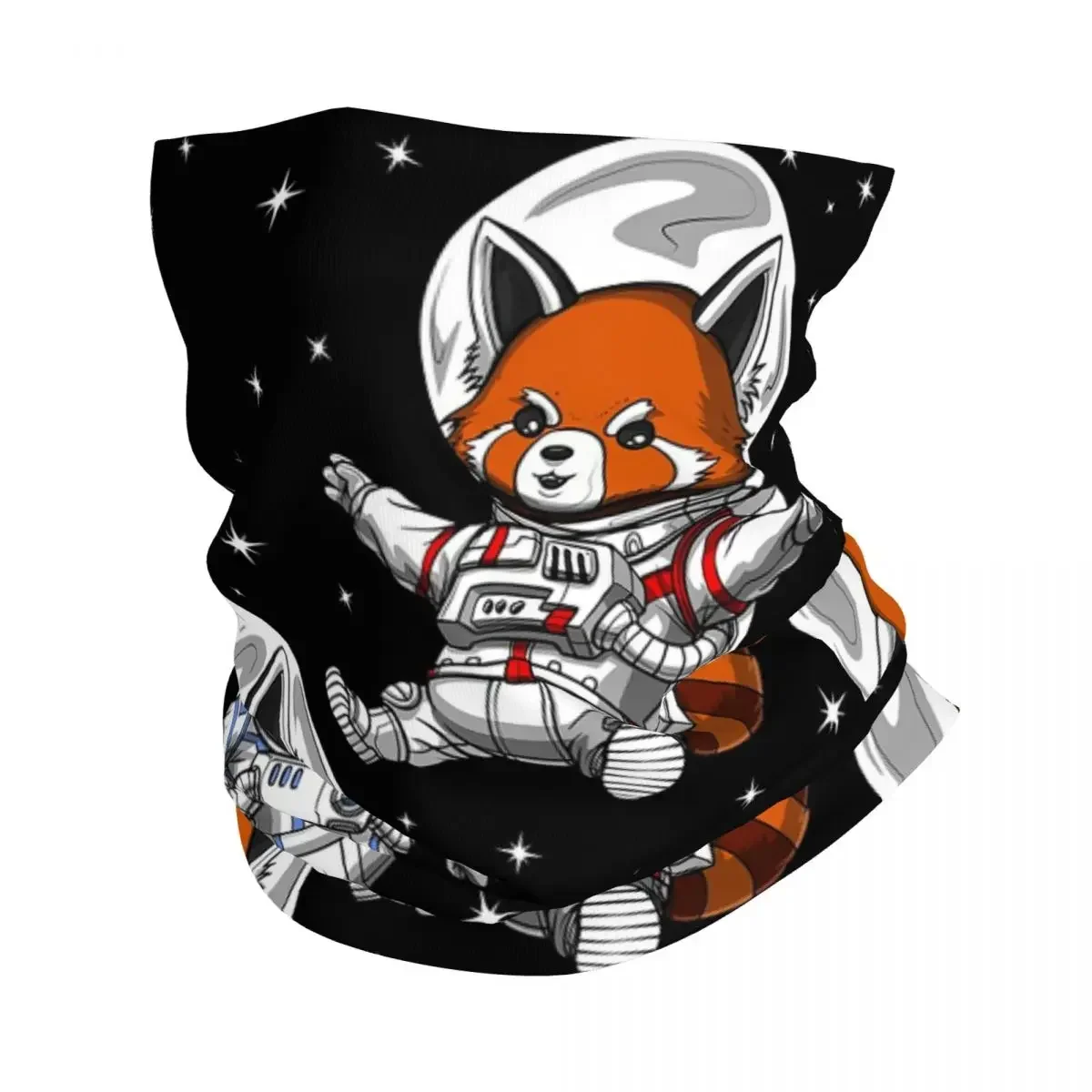 Красная панда медведь космонавты бандана гетры с принтом шарф