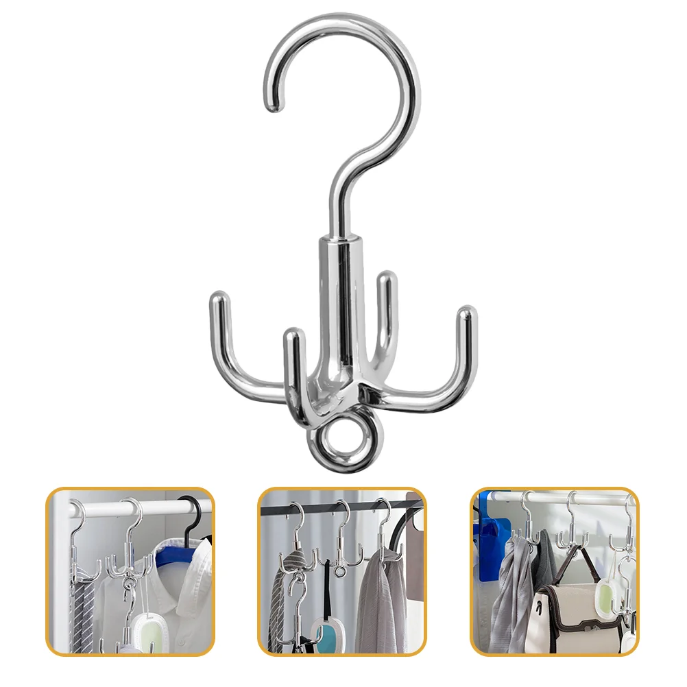 

Advanced Rotating Hook Five Claw Pothook Purse Hanger 4-Claw Rotary Shoe Racks Closet Belt organizer