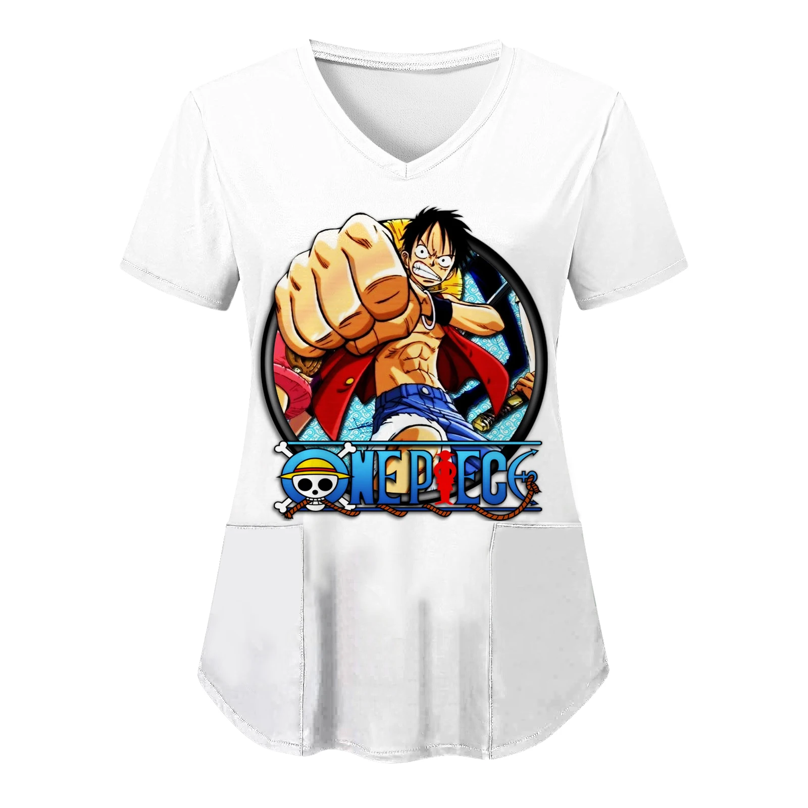 Женская одежда с карманами 2024 униформа больничной медсестры футболки аниме