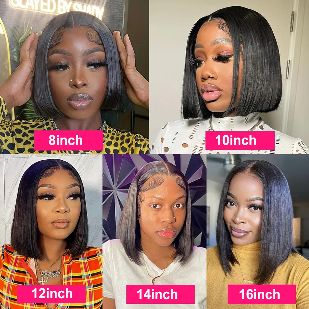 Парики боб парики из человеческих волос прямые волосы на сетке спереди короткие