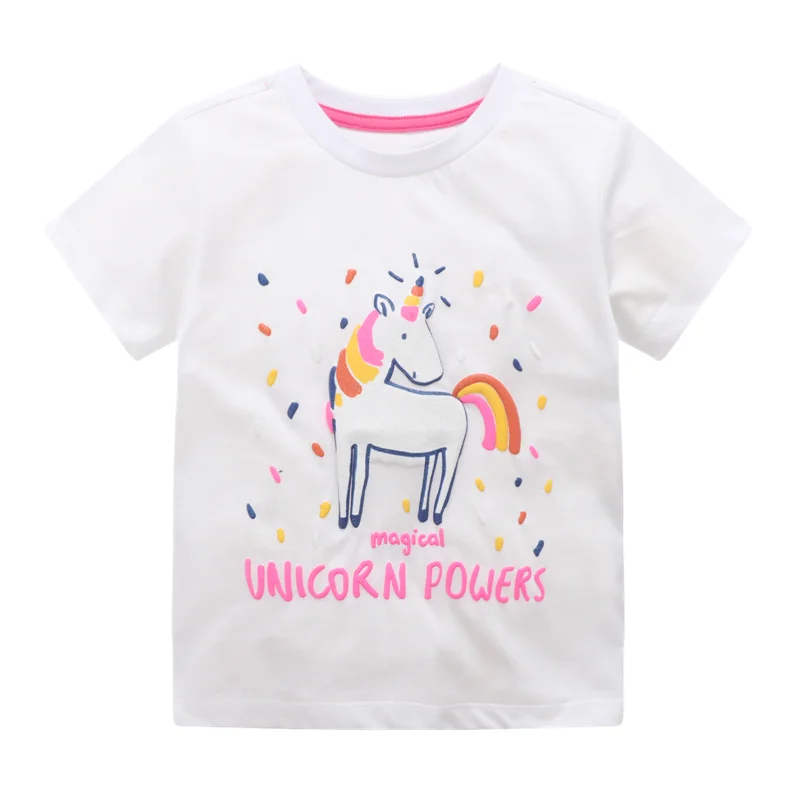 Новое поступление фиолетовые радужные футболки для девочек хлопковая летняя