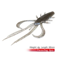 8pcs new soft fishing lure 98mm 4g crayfish artificial bait jigging wobblers swimbait silicone worm bait leurre souple